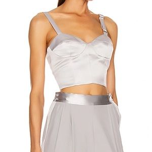 Fleur Du Mal Unstructured Satin Bustier Top Size XS